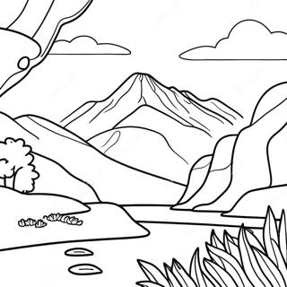 New Zealand Landscape Coloring Page | New Zealand coloring page