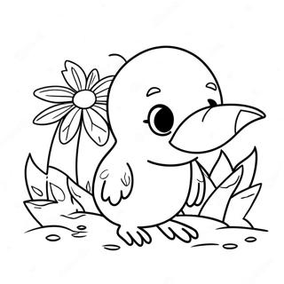 Cute Kiwi Bird Coloring Page | New Zealand coloring page