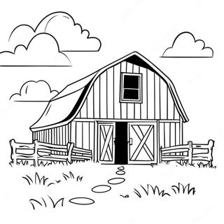Charming Rustic Barn Coloring Page | Rustic coloring page