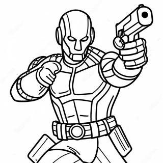 Deadshot Action Pose Coloring Page | Deadshot coloring page