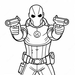 Deadshot with Dual Handguns Coloring Page | Deadshot coloring page