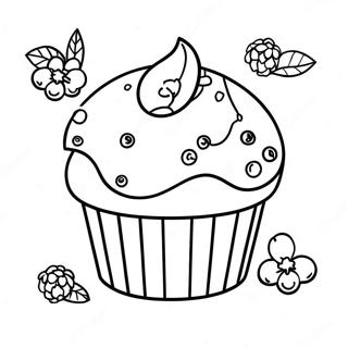 Delicious Blueberry Muffin Coloring Page | Blueberry Muffin coloring page