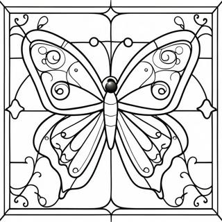 Vlinder Glas-In-Lood Kleurplaten