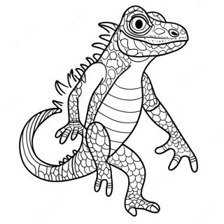 Cool Lizard Man in Action Coloring Page | Lizard Man coloring page