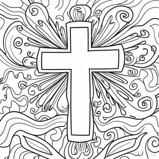 Colorful Ash Wednesday Cross Coloring Page | Ash Wednesday coloring page