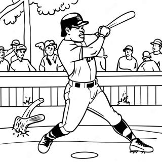 Ken Griffey Jr Swinging Bat Coloring Page | Ken Griffey Jr coloring page
