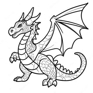 Majestic Crystal Dragon in Flight Coloring Page | Crystal Dragon coloring page