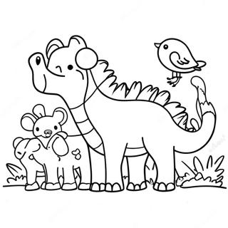 Horizontal Animal Parade Coloring Page | Horizontal coloring page