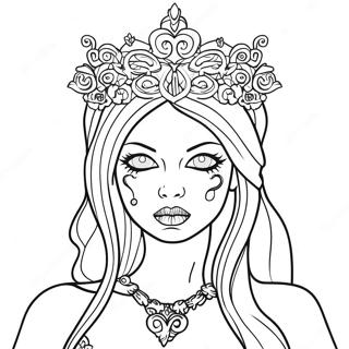 Gothic Zombie Princess Coloring Page | Zombie Princess coloring page