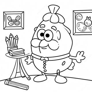 Mrs. Puff in Her Classroom Coloring Page | Mrs. Puff coloring page