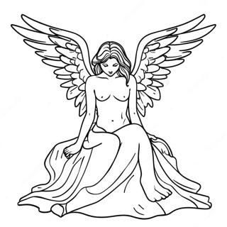Fallen Angel Gothic Coloring Page | Fallen Angel Gothic coloring page