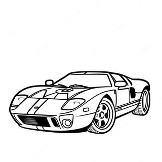 Classic Ford GT Racing Coloring Page | Ford GT coloring page