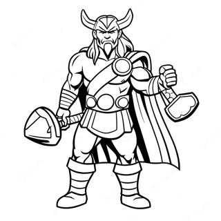 Thor with Hammer Coloring Page | Lego Thor coloring page