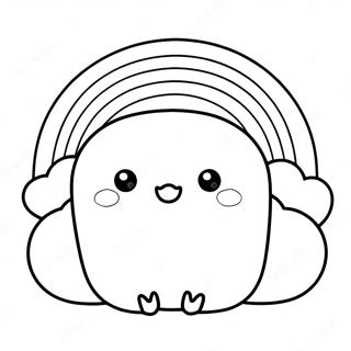 Cute Squishmallows in a Rainbow Coloring Page | Squishmallows coloring page