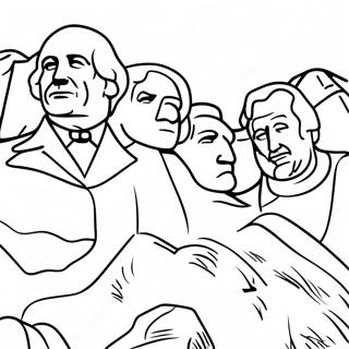 Mount Rushmore Coloring Page | Mount Rushmore coloring page