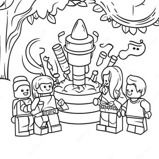 Lego Birthday Party Coloring Page | Lego Birthday coloring page