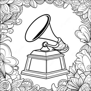 Colorful Grammy Trophy Coloring Page | Grammy coloring page