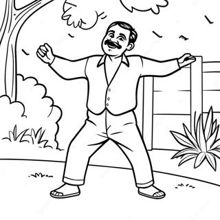 Pablo Dancing in the Backyard Coloring Page | Pablo Backyardigans coloring page