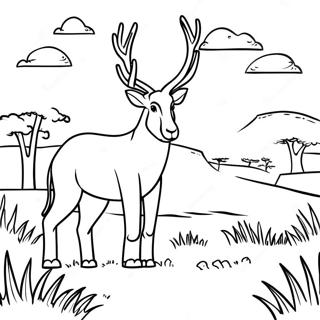 Kenya Wildlife Safari Coloring Page | Kenya coloring page