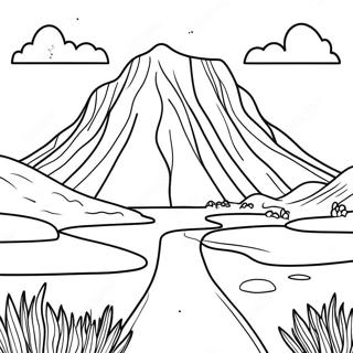 Icelandic Landscape Coloring Page | Iceland coloring page