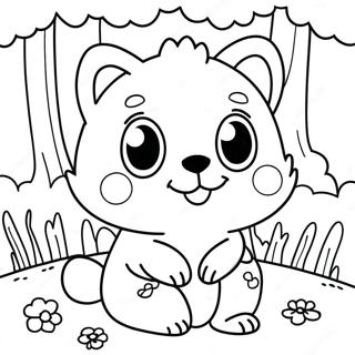 Cute Forest Animals Coloring Page | Wood coloring page