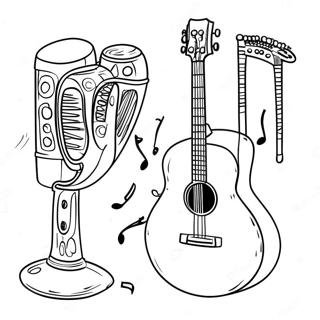 Big Block Singsong Musical Instruments Coloring Page | Big Block Singsong coloring page