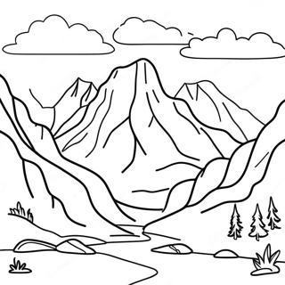 Majestic Rocky Mountains Coloring Page | Colorado coloring page
