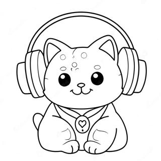 Cool DJ Catnip with Headphones Coloring Page | DJ Catnip coloring page