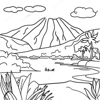 Colorful Bolivia Landscape Coloring Page | Bolivia coloring page
