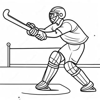 Field Hockey Goalkeeper Making a Save Coloring Page | Field Hockey coloring page