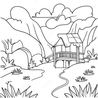 Psalm 119:11 Beautiful Nature Scene Coloring Page | Psalm 119:11 coloring page