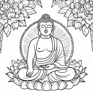 Peaceful Buddha Coloring Page | Spiritual coloring page