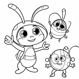 Beat Bugs Characters Coloring Page | Beat Bugs Characters coloring page