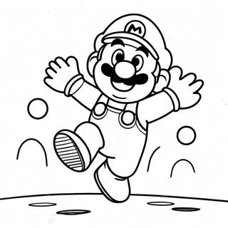 Page à colorier de bébé Mario mignon sautant | Page de coloriage Bébé Mario et Luigi