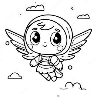 Navi Avatar Flying in the Sky Coloring Page | Navi Avatar coloring page