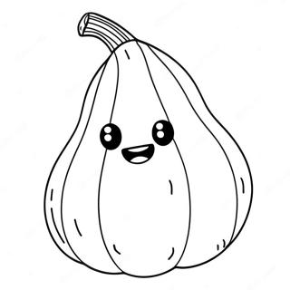 Cute Cartoon Gourd Coloring Page | Gourd coloring page