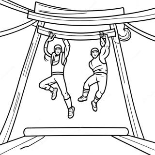 American Ninja Warrior Obstacle Course Coloring Page | American Ninja Warrior coloring page