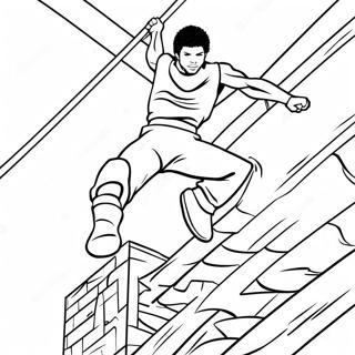 American Ninja Warrior Contestants in Action Coloring Page | American Ninja Warrior coloring page