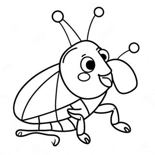 Funny Cartoon Cockroach Coloring Page | Cockroach coloring page