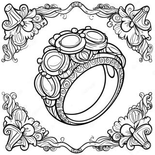 Elegant Wedding Ring Coloring Page | Ring coloring page