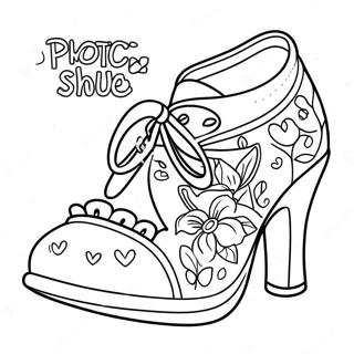 Cute Girl Shoes Coloring Page | Girl Shoes coloring page