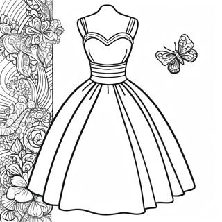 Fashionable Chic Dress Coloring Page | Fashionable Chic coloring page