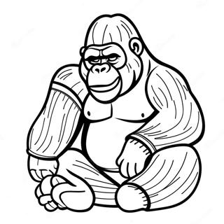 Sleepy Gorilla in Pajamas Coloring Page | Goodnight Gorilla coloring page