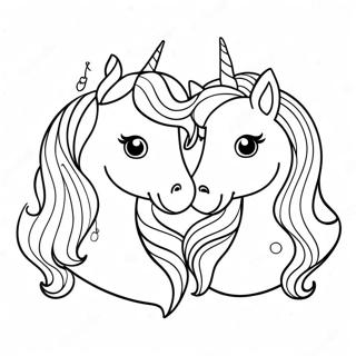 Glitzernde Einhorn-Schwestern Ausmalbild | Schwestern Serie 3 Einhorn LOL Ausmalbild