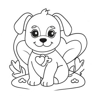 Valentines Puppy Coloring Page | Valentines Puppy coloring page