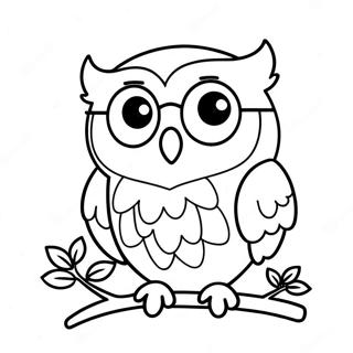 Cute Owl with Glasses Coloring Page | Owl Diaries coloring page