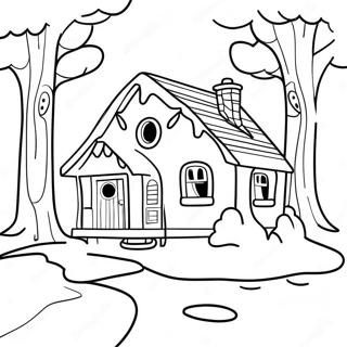 Cozy Cottage Coloring Page | Home Sweet Home coloring page