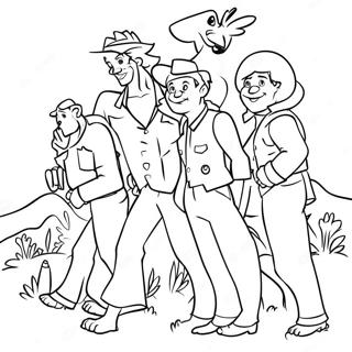 Tracker with His Friends Coloring Page | Tracker Paw Patrol coloring page