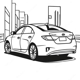 Hyundai Car in Motion Coloring Page | Hyundai coloring page