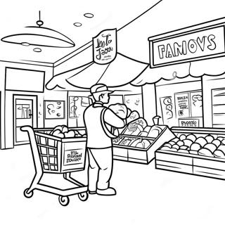 Trader Joe's Fun Shopping Experience Coloring Page | Trader Joe's coloring page